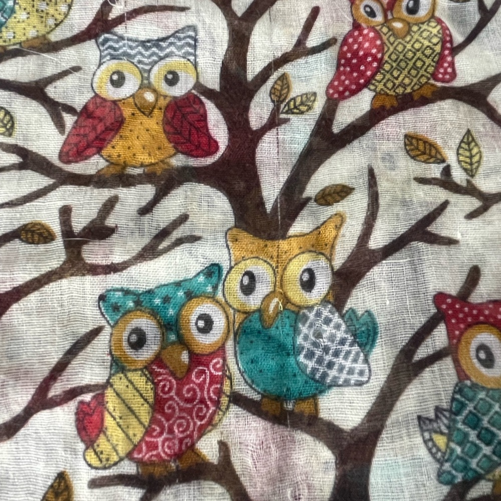 29 Palms Whimsical Owl Print Lightweight Scarf - Multicolor